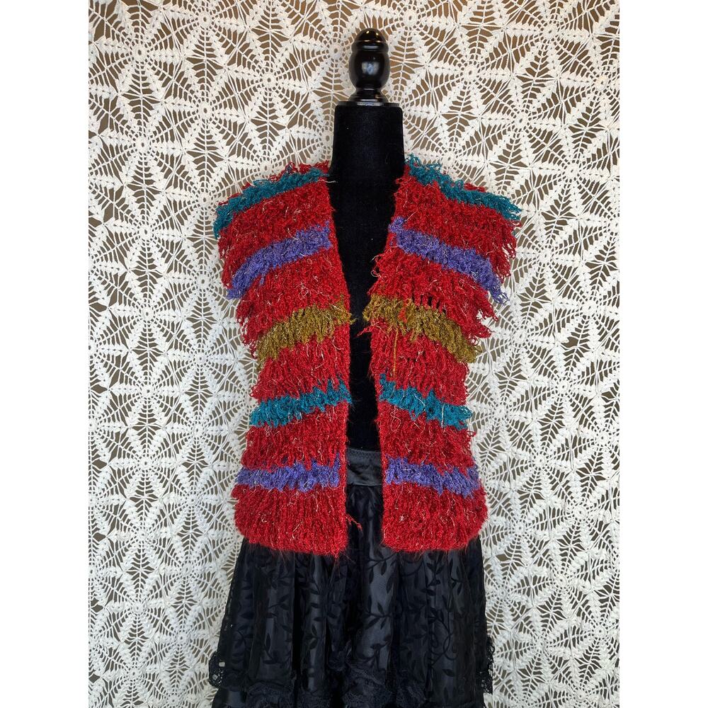 80’s Glamimbez For Static Riffin Hand Crochet Vest